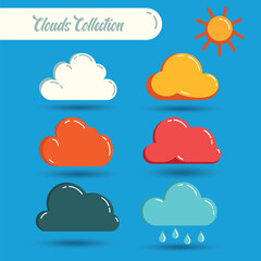 Cartoon clouds collection vector illustration