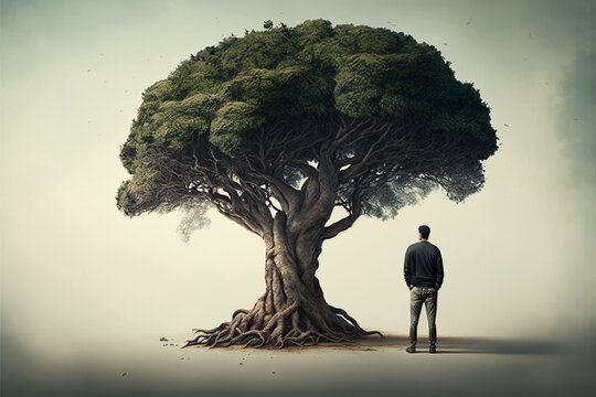 man under a big tree