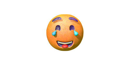 A 3D laugh emoji