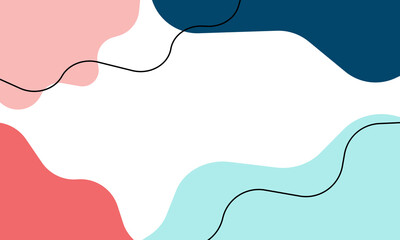 Modern Hand Drawn Minimalist Abstract Art. Unique, Simple, Trendy, Bold & Organic Vector Illustration and Background with Colorful Shapes and Lines.