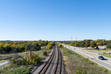 Fototapeta na wymiar railroad tracks in round rock texas