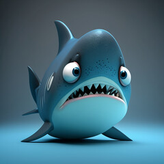 Cartoon shark character 3D
