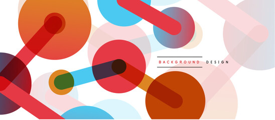 Abstract background. Round dots connected by lines. Trendy techno business template for wallpaper, banner, background or landing