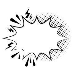 Obraz premium Comic speech pop art bubble with halftone