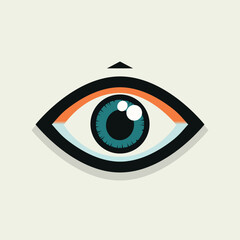 Simple illustration of Eye icon design, Vector illustration flat design