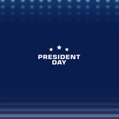 presidents day poster design with blue background and USA flag elements, for social media feed needs