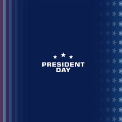 Obraz na płótnie Canvas presidents day poster design with blue background and USA flag elements, for social media feed needs