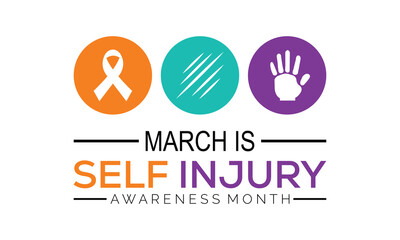 Vector illustration on the theme of Self Injury Awareness Month.Template for background, banner, card, poster with text inscription.