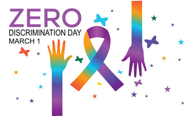 Zero Discrimination Day Vector Illustration. Suitable for Greeting Card, Poster and Banner.
