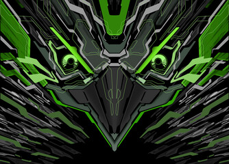 Cyberpunk Eagle Mecha Futuristic Background 19