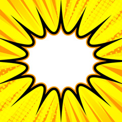 Yellow comic pop art vintage background with halftone dots