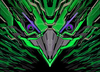 Cyberpunk Eagle Mecha Futuristic Background 50