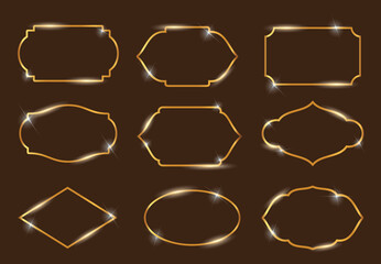 set frame light gold ramadhan kareem Vector EPS10