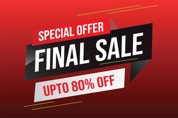 Special offer final sale tag. Banner design template for marketing. Special offer promotion or retail. background banner modern graphic design for store shop, online store, website, landing page