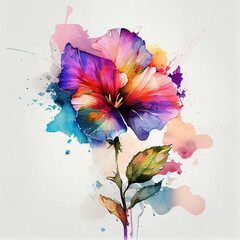Watercolor flower, Ai generated