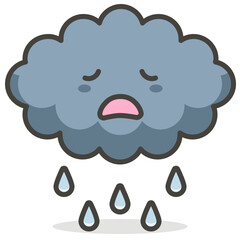 sad cloud and rain