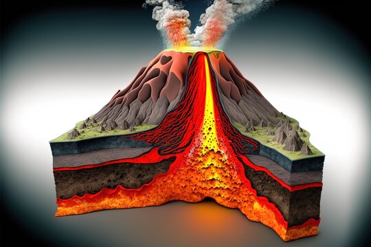 Vulcan, Cross Section view created with generative ai technology
