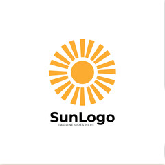 Sun logo icon design template