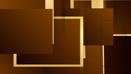 Wallpaper in geometric style overlay brown background. Abstract Elegant golden lines and brown Background.