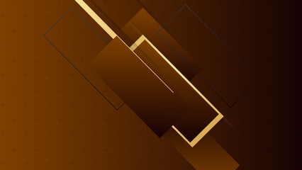 Wallpaper in geometric style overlay brown background. Abstract Elegant golden lines and brown Background.