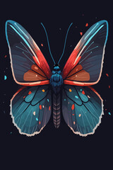 Illustration of a butterfly on a dark background. Vector illustration.