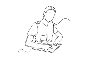 Single one line drawing nurse writing medical prescription. Tax concept. Continuous line draw design graphic vector illustration.
