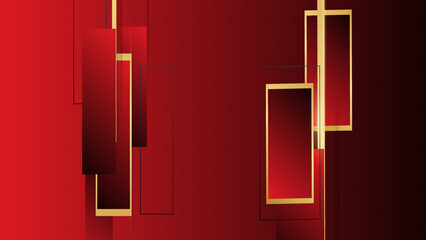 Luxury red gold background vector