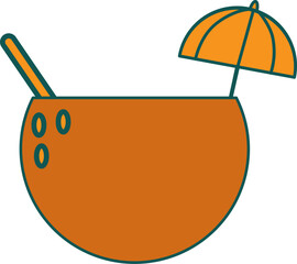 Coconut Travel Icon Element