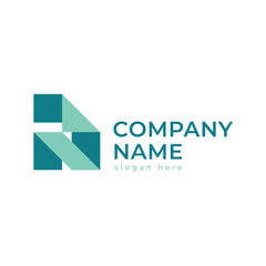 monogram icon with the letter N in the shape of a sheet of paper suitable as a logo for printers, accounting and engineering
