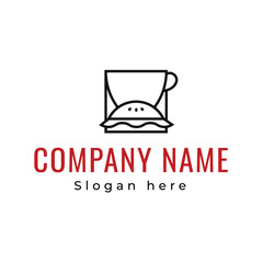 square icon logo with a cup and a burger for the fast food industry, suitable for cafes and burgers
