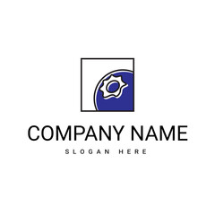 logo with a square icon inside which blueberries are located