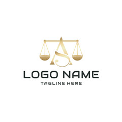 Letter AS law logo design template elements