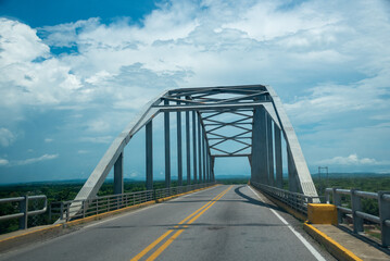 Steel bridge on a rural Colombian highway.