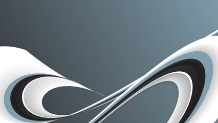 Fototapeta premium Grey white color background 3d illustration. Dynamic wavy grey background