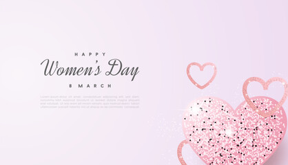 Women's day design in soft and bright pink color. Premium vector background for banner, poster, social media greeting.