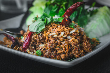 Northern Thailand Larb pork, one of the most favourite Northern food.