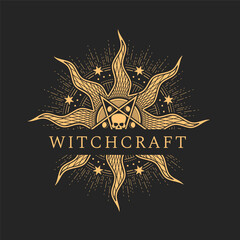 Occult witchcraft and satanic evil magic icon