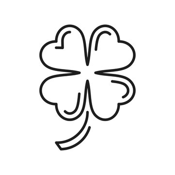 recommend clip art: Four leaf clover, St. Patricks day line icon