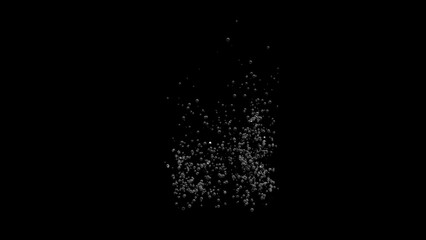 Clusters of soda bubbles float up against a black background.