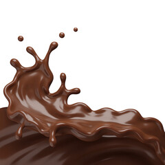 Chocolate  splash png file , 3D Rendering, 3D illustration