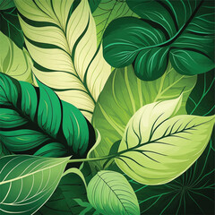 Green leaf background pattern. Nature abstract background