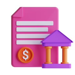 3d bank statement icon