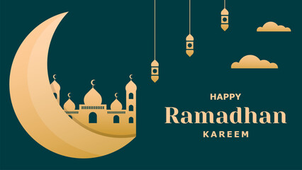 Luxury happy ramadhan kareem background