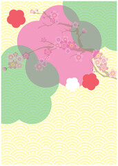 桜和風3色背景_縦