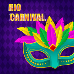 Vector illustration of Rio Carnival banner the biggest carnival in the world
