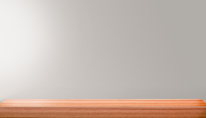 living room interior with empty Wooden Long Stand table Empty wall background 3d rendering