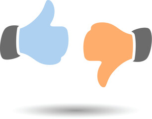 Like and dislike icons. Vector symbols isolated on white