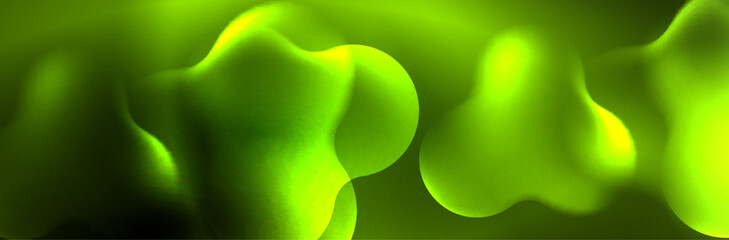 Glowing neon lights abstract shapes composition. Magic energy concept. Template for wallpaper, banner, background or landing