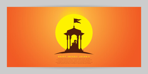 Vector illustration of chhatrapati shivaji maharaj jayanti, - obrazy, fototapety, plakaty