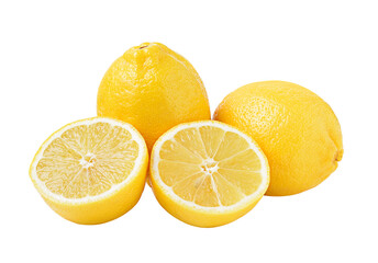 Fresh lemon on transparent png